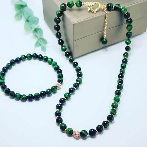 Green Tiger Eye set - Picture 5 of 5